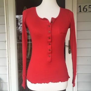 OP Bright Red Henley size Medium
